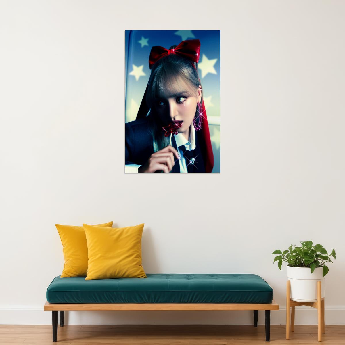 IVE Liz Baddie Concept Photo K-pop Music Poster Nostalgic Aesthetic Neon Female Korean Idol Fashion Print Trendy Girl Group Wall Art