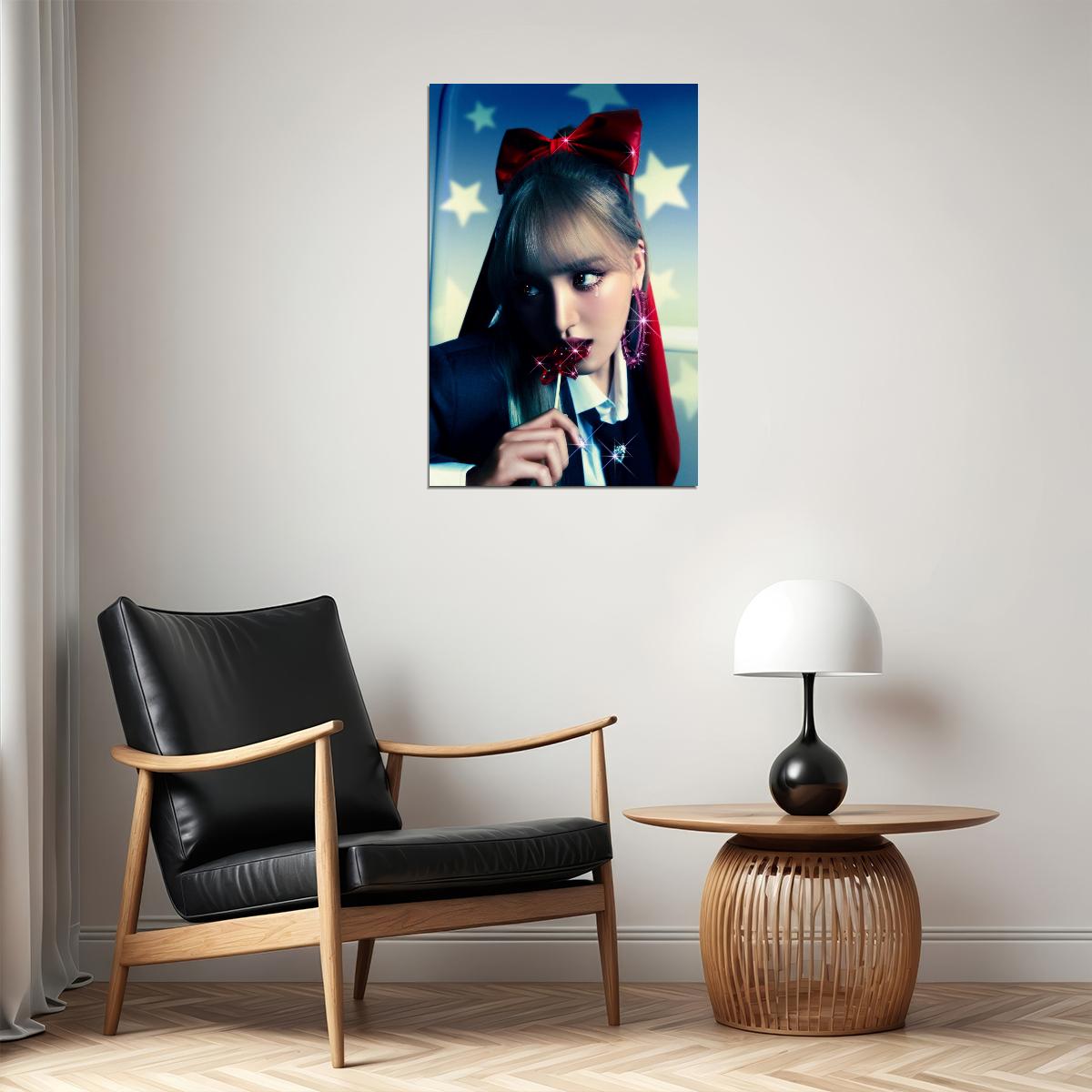 IVE Liz Baddie Concept Photo K-pop Music Poster Nostalgic Aesthetic Neon Female Korean Idol Fashion Print Trendy Girl Group Wall Art