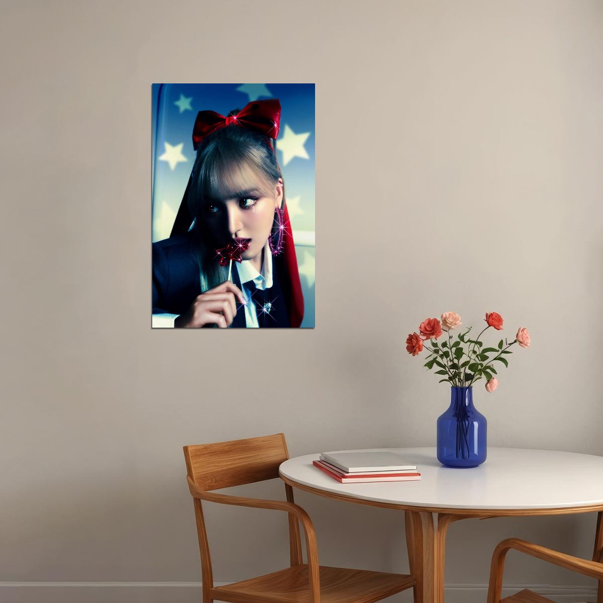 IVE Liz Baddie Concept Photo K-pop Music Poster Nostalgic Aesthetic Neon Female Korean Idol Fashion Print Trendy Girl Group Wall Art