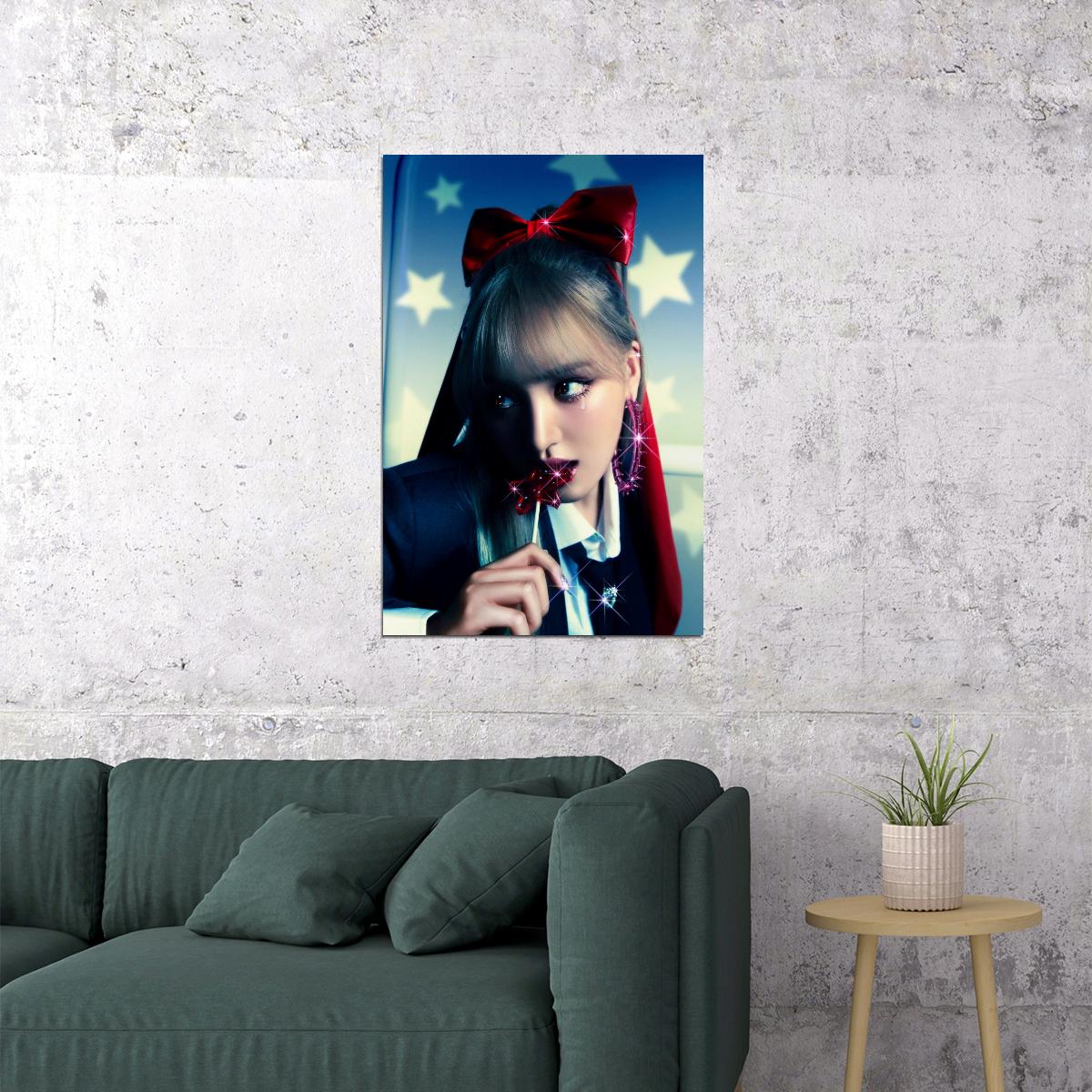 IVE Liz Baddie Concept Photo K-pop Music Poster Nostalgic Aesthetic Neon Female Korean Idol Fashion Print Trendy Girl Group Wall Art