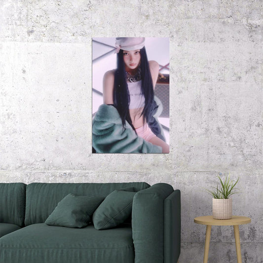 LE SSERAFIM Huh Yunjin EASY Concept Photo Balmy Flex Y2K McBling Aesthetic Coquette Decor Baddie Female Korean Idol Fashion Print Viral K-pop Girl Group Wall Art - xonomax