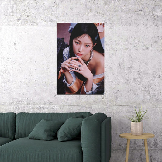 LE SSERAFIM Kazuha EASY Concept Photo Balmy Flex Y2K McBling Aesthetic Coquette Decor Baddie Female Korean Idol Fashion Print Trendy K-pop Girl Group Wall Art - xonomax