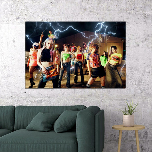 LE SSERAFIM CRAZY Music Poster K-Pop Aesthetic K-pop Female Girl Group Korean Fashion Idol Wall Art Print - xonomax