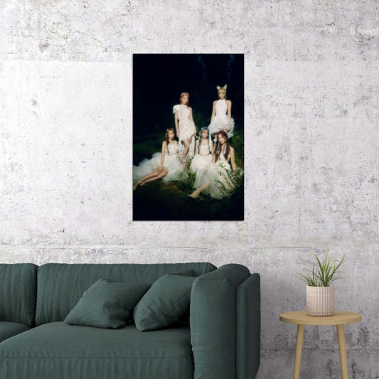 LE SSERAFIM Sakura Chaewon Yunjin Kazuha Eunchae EASY Concept Photo K-pop Music Poster Coquette Aesthetic Balletcore Fashion Print Trendy Wall Art - xonomax