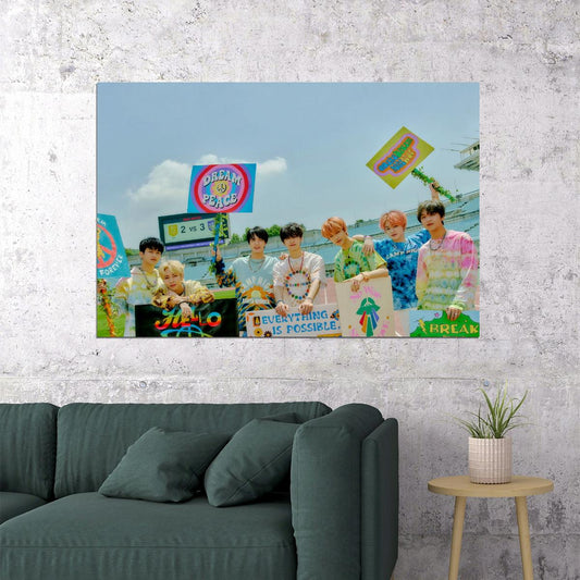 NCT Dream Neon Lights Teaser Poster Kpop Boy Band Concept Photo Iconic Y2K Aesthetic Collectible Photocard Style Wall Art - xonomax