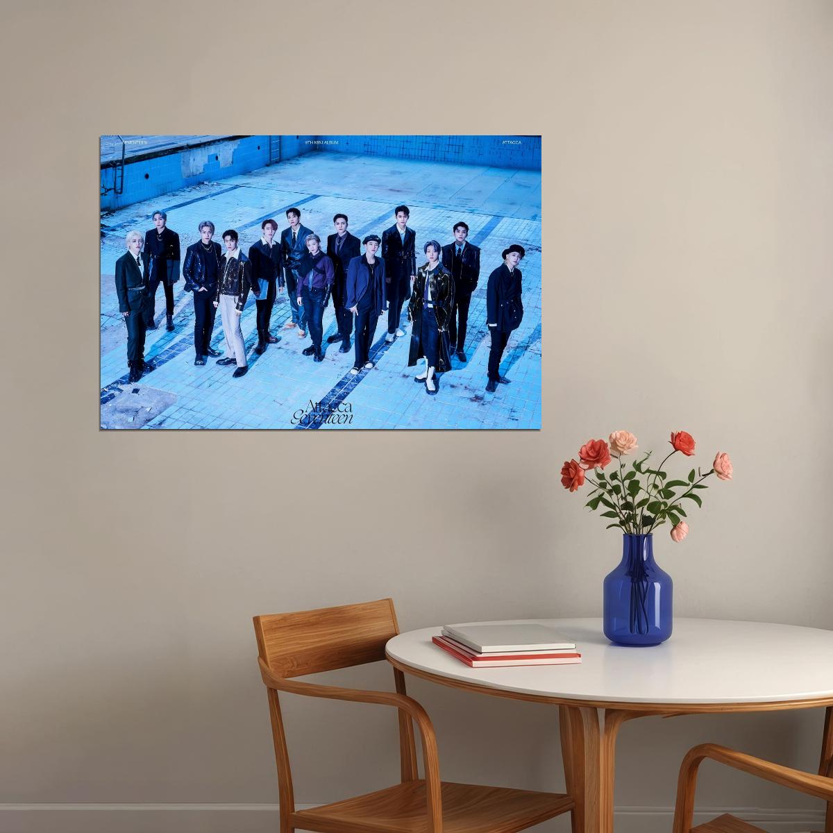 Seventeen Attaca Photo Music Poster KPop Aesthetic Kpop Male Boys Group Boy Band Trendy Photocard Style Wall Decor for Kpop Fans - xonomax