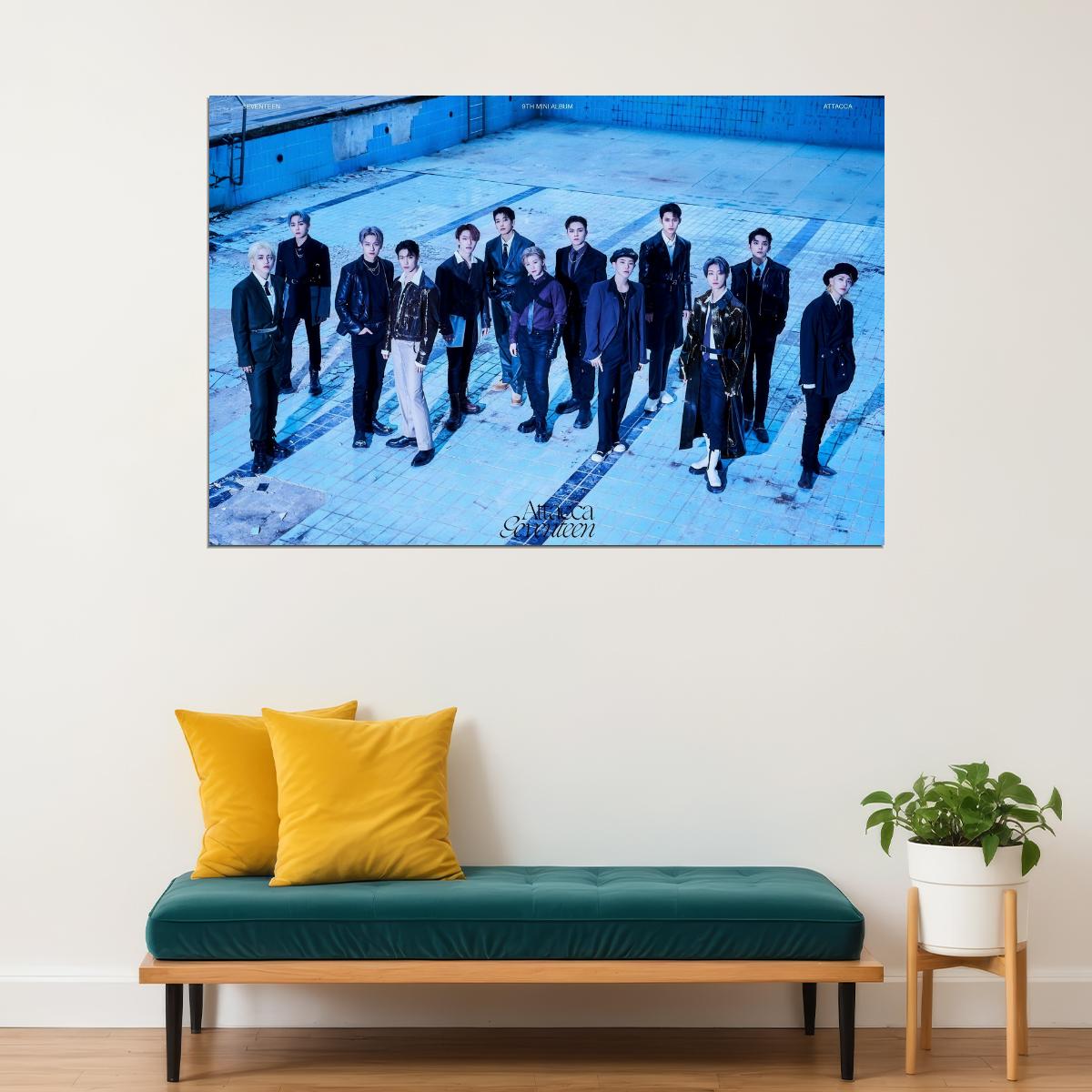 Seventeen Attaca Photo Music Poster KPop Aesthetic Kpop Male Boys Group Boy Band Trendy Photocard Style Wall Decor for Kpop Fans - xonomax