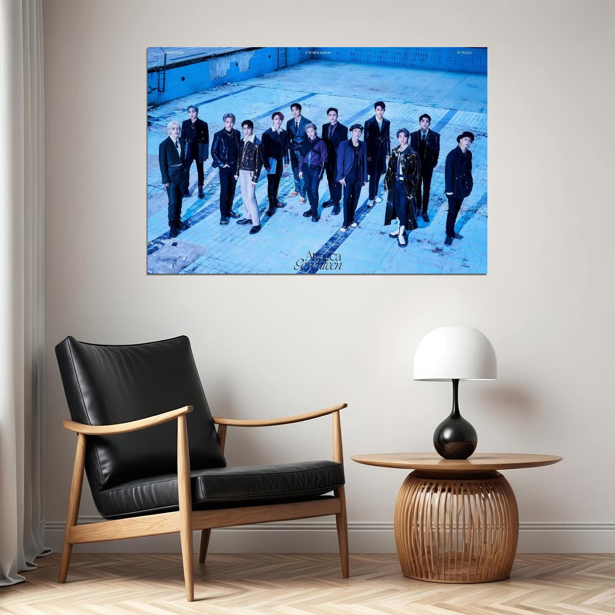 Seventeen Attaca Photo Music Poster KPop Aesthetic Kpop Male Boys Group Boy Band Trendy Photocard Style Wall Decor for Kpop Fans - xonomax