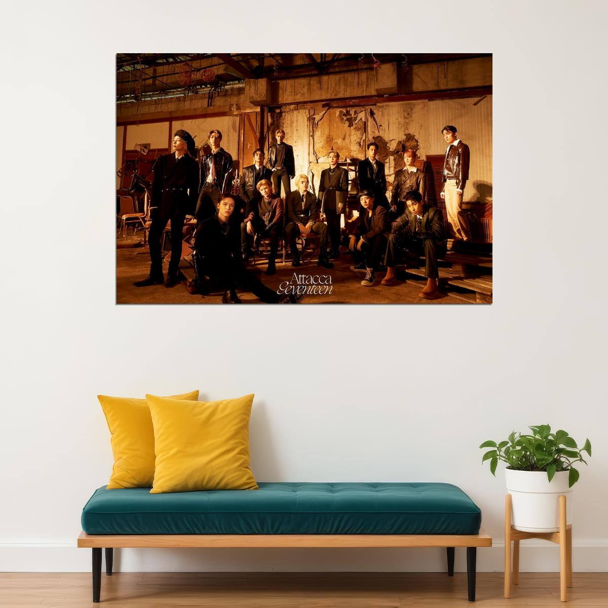 Seventeen Attaca Photo Music Poster KPop Aesthetic Kpop Male Boys Group Boy Band Trendy Photocard Style Wall Decor for Kpop Fans - xonomax