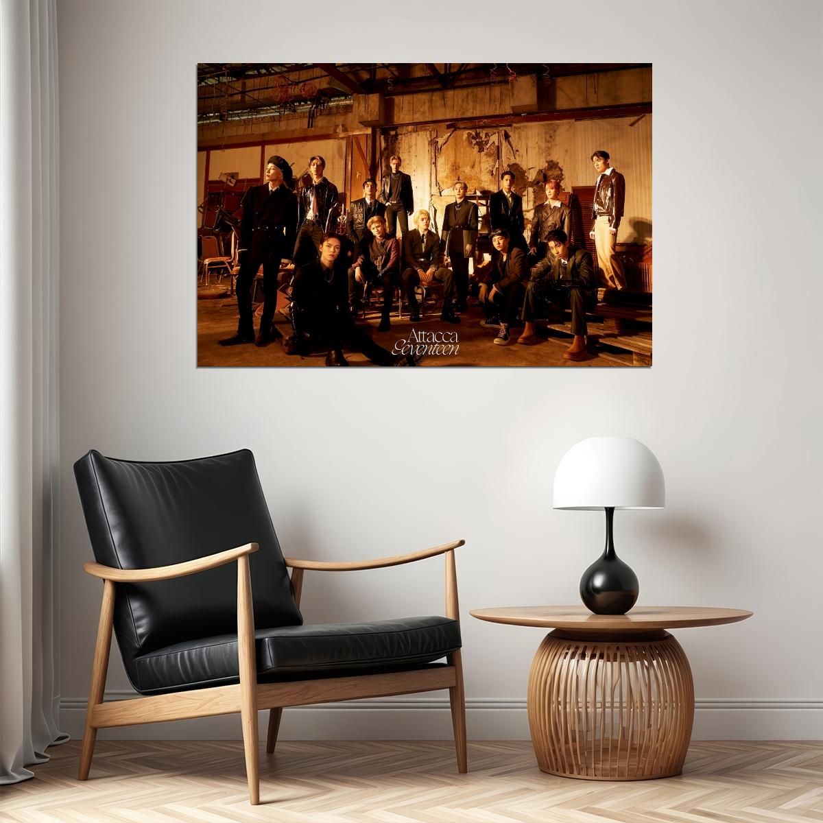 Seventeen Attaca Photo Music Poster KPop Aesthetic Kpop Male Boys Group Boy Band Trendy Photocard Style Wall Decor for Kpop Fans - xonomax