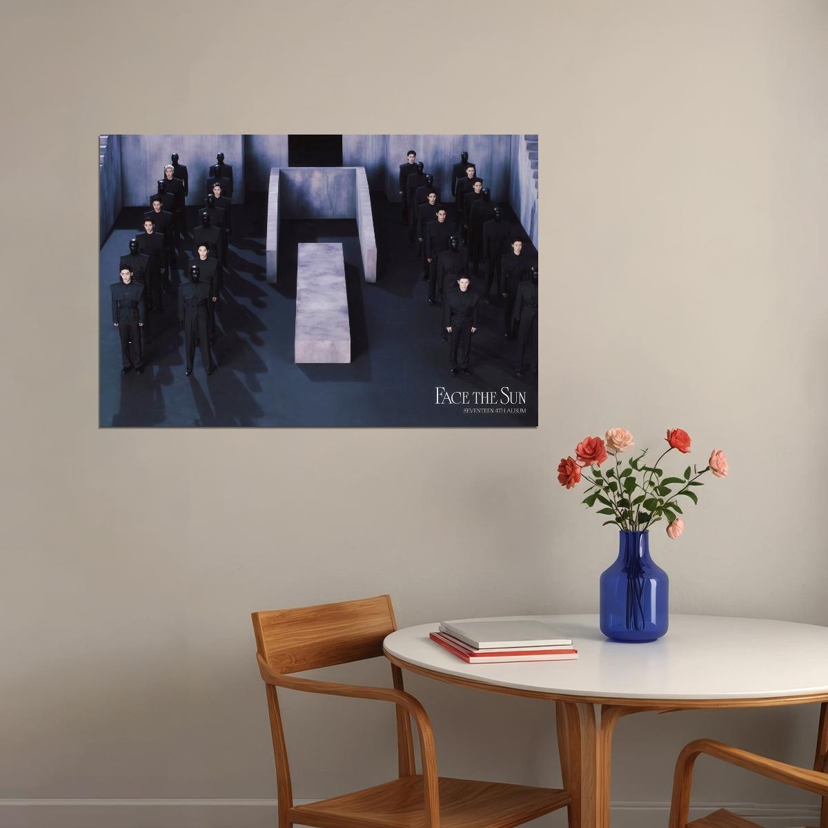 Seventeen FACE THE SUN Photo Music Poster KPop Aesthetic Kpop Male Boys Group Boy Band Trendy Photocard Style Wall Decor for Kpop Fans - xonomax