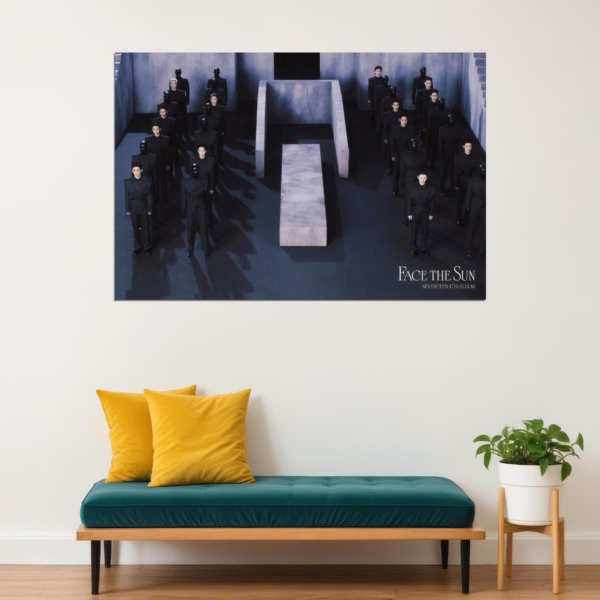 Seventeen FACE THE SUN Photo Music Poster KPop Aesthetic Kpop Male Boys Group Boy Band Trendy Photocard Style Wall Decor for Kpop Fans - xonomax