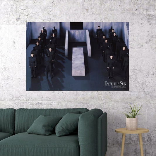 Seventeen FACE THE SUN Photo Music Poster KPop Aesthetic Kpop Male Boys Group Boy Band Trendy Photocard Style Wall Decor for Kpop Fans - xonomax