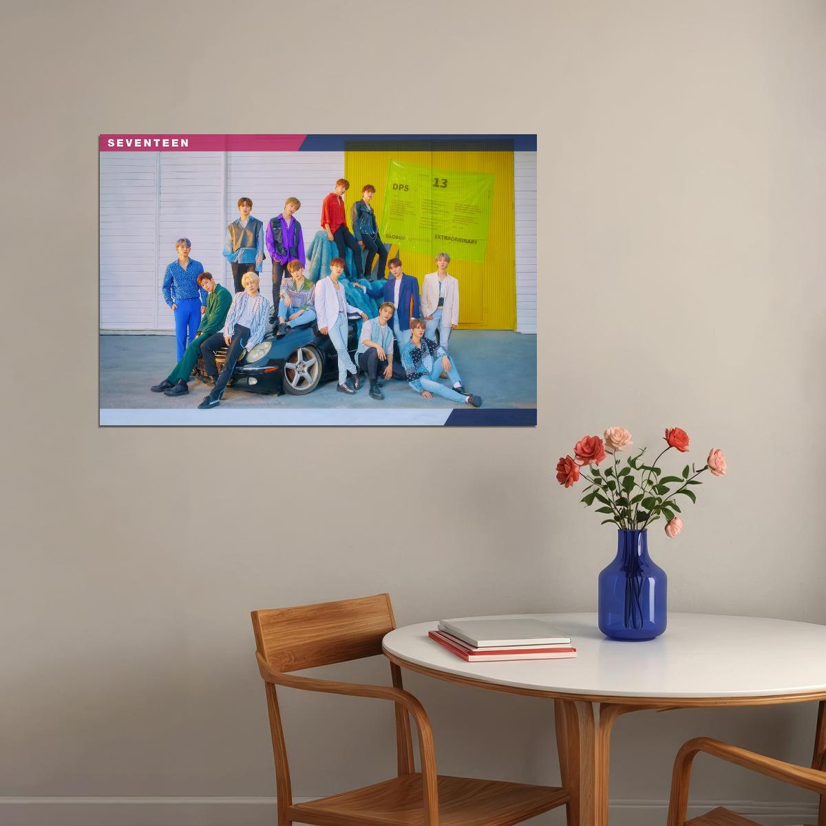 Seventeen Photo Music Poster KPop Aesthetic Kpop Male Boys Group Boy Band Trendy Photocard Style Wall Decor for Kpop Fans - xonomax