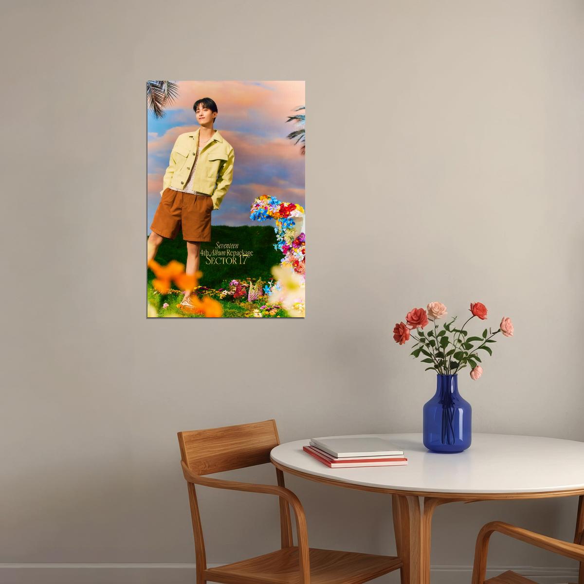 DK Seventeen SECTOR 17 Concept Photo Music Poster KPop Aesthetic Kpop Male Boys Group Boy Band Trendy Photocard Style for Kpop Fans - xonomax