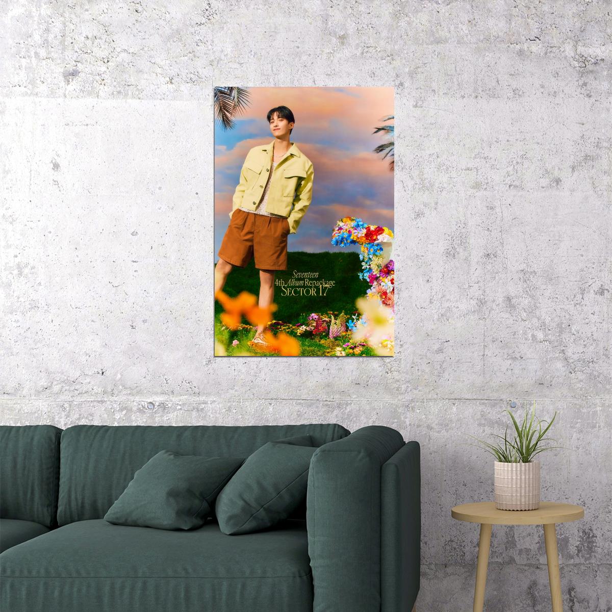 DK Seventeen SECTOR 17 Concept Photo Music Poster KPop Aesthetic Kpop Male Boys Group Boy Band Trendy Photocard Style for Kpop Fans - xonomax