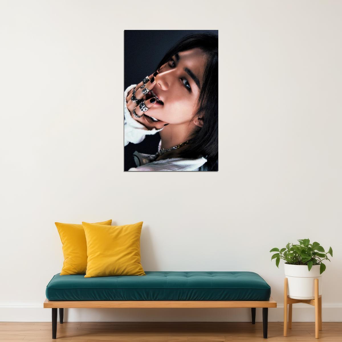 Stray Kids SKZ Hyunjin ROCKSTAR Concept Photo Music Poster Korean Idol Grunge Fashion Kpop Photocard Style Print Trendy Boy Band Wall Art Retro Rockstar Aesthetic - xonomax