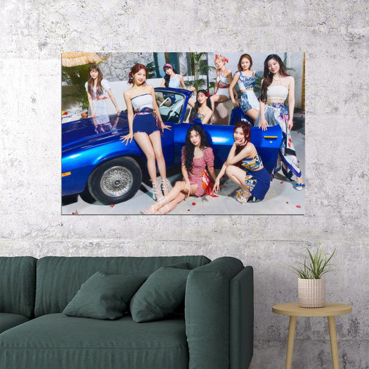 TWICE Nayeon Jeongyeon Momo Sana Jihyo Mina Dahyun Chaeyoung Tzuyu Taste of Love Album Teaser Photo Summer Kpop Wall Art Kpop Bar Decor Cafe Print - xonomax