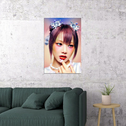 XG Hinata IYKYK Concept Photo K-pop Music Poster Y2K Neo Futurism Aesthetic Female Cyber Kpop Idol Fashion Print Trendy Kpop Girl Group Wall Art - xonomax