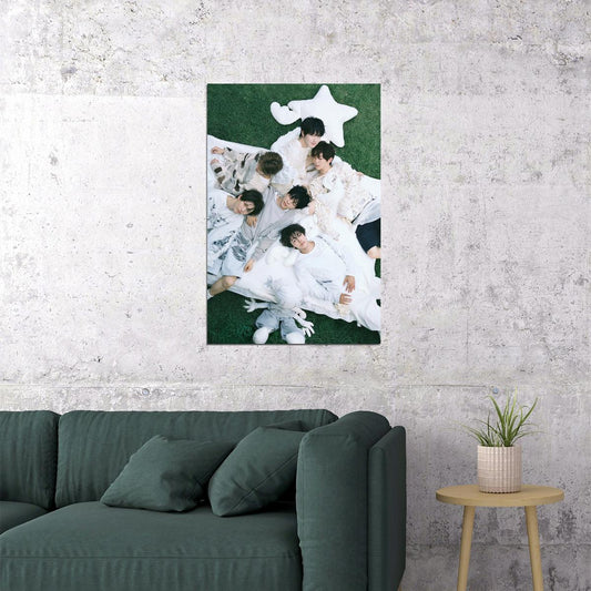 NCT WISH K-Pop Boy Band Cozy Bed Scene Sleepover Theme Music Poster Wall Art Print Cute Home Decor For Living Room Collectible Collectible - xonomax