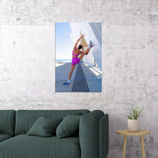 Amanda Bisk Hot Fitness Model Poster Gym Motivational Wall Art Inspirational Workout Yoga Room Decor Aesthetic Sports Print Yoga Wall Decor Athletic Icon HD Photo Print - xonomax