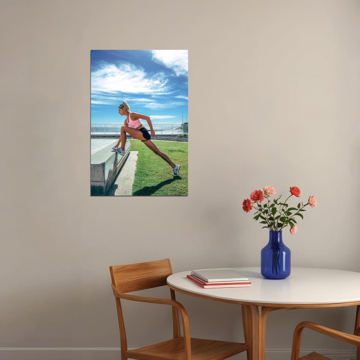 Amanda Bisk Hot Fitness Model Poster Gym Motivational Wall Art Inspirational Workout Yoga Room Decor Aesthetic Sports Print Yoga Wall Decor Athletic Icon HD Photo Print - xonomax