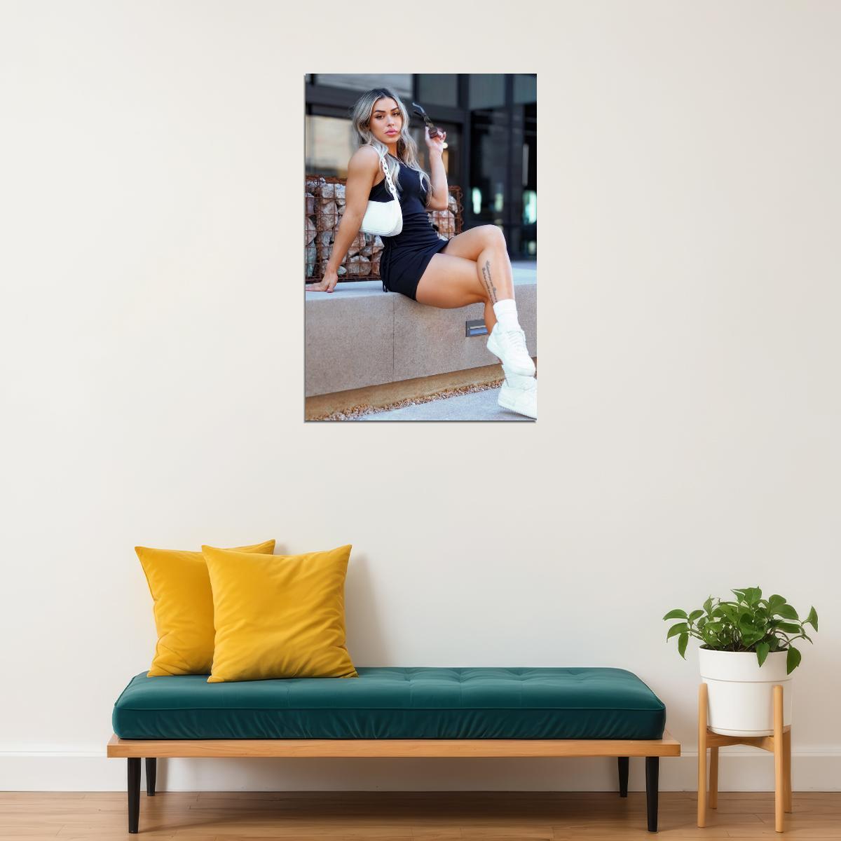 Cassandra Martin Hot Fitness Model Poster Strong Sexy Women Wall Art Inspirational Workout Room Decor Aesthetic Sports Gym Motivational Wall Decor Athletic Icon HD Photo Print