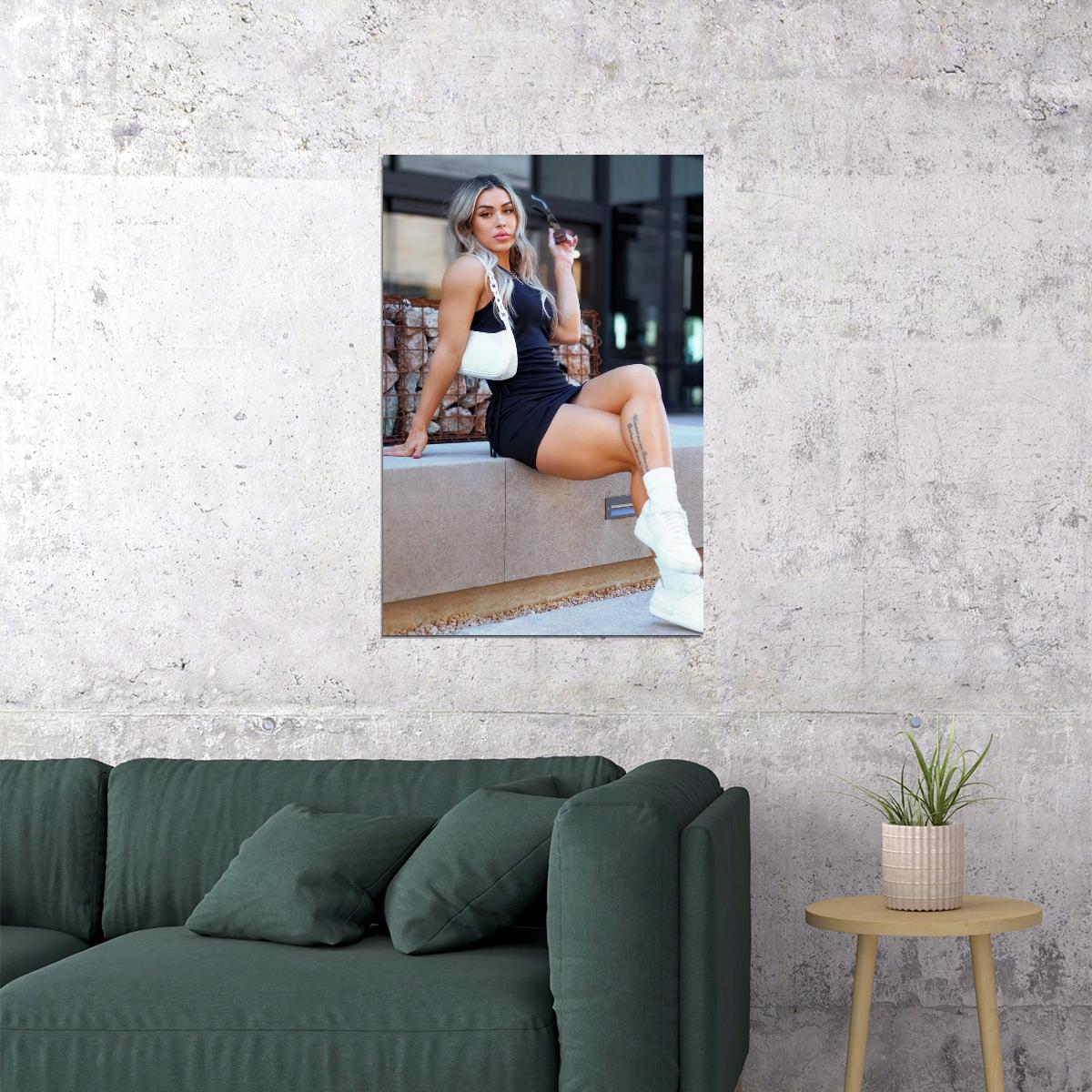 Cassandra Martin Hot Fitness Model Poster Strong Sexy Women Wall Art Inspirational Workout Room Decor Aesthetic Sports Gym Motivational Wall Decor Athletic Icon HD Photo Print