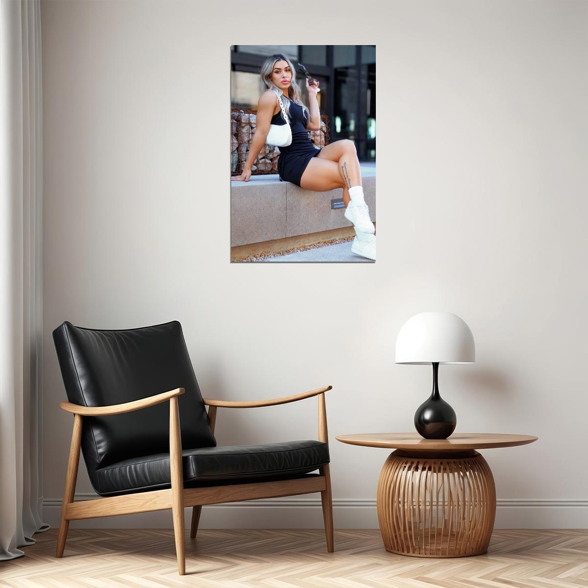 Cassandra Martin Hot Fitness Model Poster Strong Sexy Women Wall Art Inspirational Workout Room Decor Aesthetic Sports Gym Motivational Wall Decor Athletic Icon HD Photo Print
