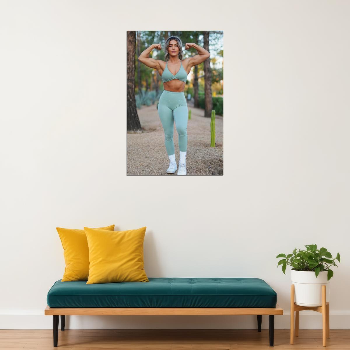 Cassandra Martin Hot Fitness Model Poster Strong Sexy Women Wall Art Inspirational Workout Room Decor Aesthetic Sports Gym Motivational Wall Decor Athletic Icon HD Photo Print - xonomax
