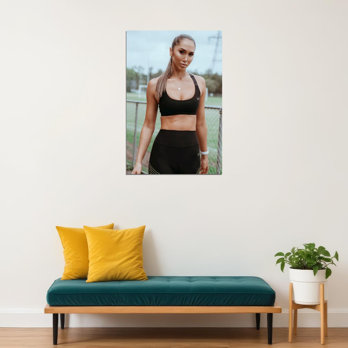 Chontel Duncan Hot Fitness Model Poster Strong Sexy Women Wall Art Inspirational Workout Room Decor Aesthetic Sports Print Gym Motivational Wall Decor Athletic Icon HD Photo Print - xonomax