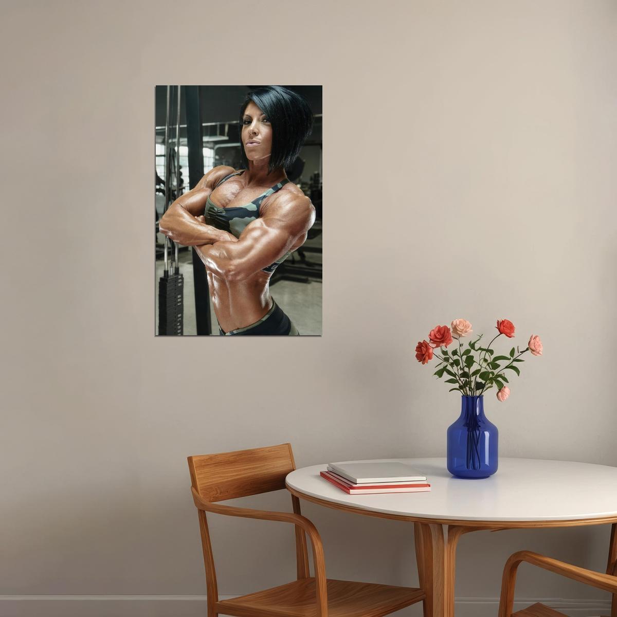 Dana Linn Bailey Famous Female Bodybuilder Olympia Shot Fitness Poster Inspirational Gym Decor Woman Athletes Icon Bodybuilding Workout HD Photo Print Workout Motivational Wall Art - xonomax