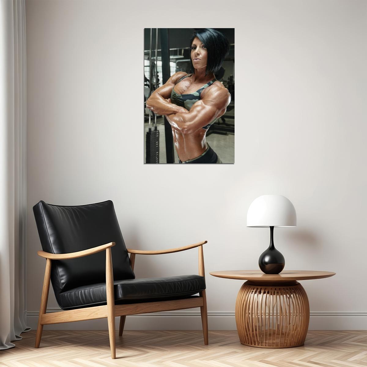 Dana Linn Bailey Famous Female Bodybuilder Olympia Shot Fitness Poster Inspirational Gym Decor Woman Athletes Icon Bodybuilding Workout HD Photo Print Workout Motivational Wall Art - xonomax
