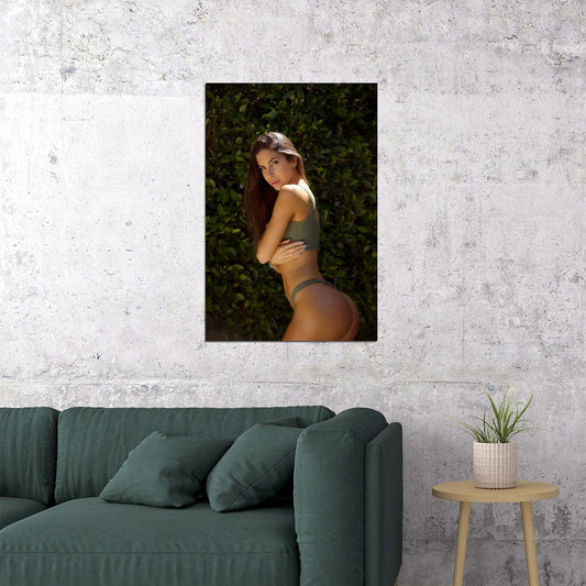 Jen Selter Hot Fitness Model Poster Sexy Black and White Gym Wall Art Inspirational Workout Room Decor Aesthetic Sports Print Motivational Wall Decor Athletic Icon HD Photo Print - xonomax