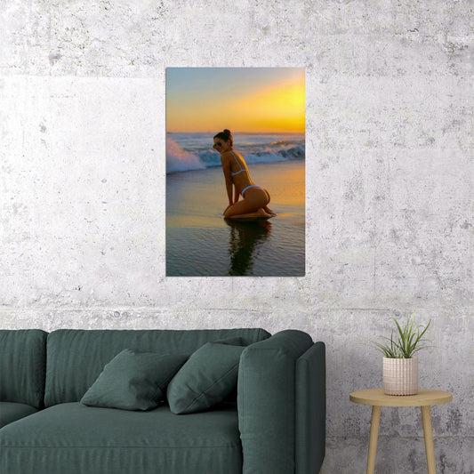 Jen Selter Hot Fitness Model Poster Sexy Bikini Wall Art Inspirational Workout Room Decor Aesthetic Sports Print Gym Motivational Wall Decor Athletic Icon HD Photo Print - xonomax