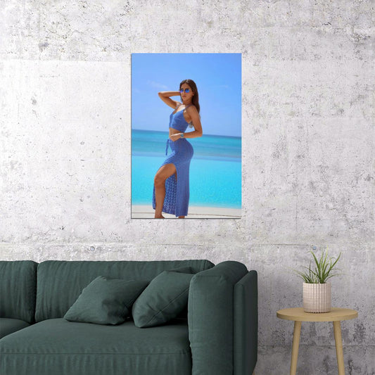 Jen Selter Hot Fitness Model Poster Sexy Female Wall Art Inspirational Workout Room Decor Aesthetic Sports Print Gym Motivational Wall Decor Athletic Icon HD Photo Print - xonomax