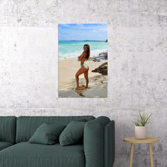 Jen Selter Hot Fitness Model Poster Sexy Bikini Wall Art Inspirational Workout Room Decor Aesthetic Sports Print Gym Motivational Wall Decor Athletic Icon HD Photo Print - xonomax