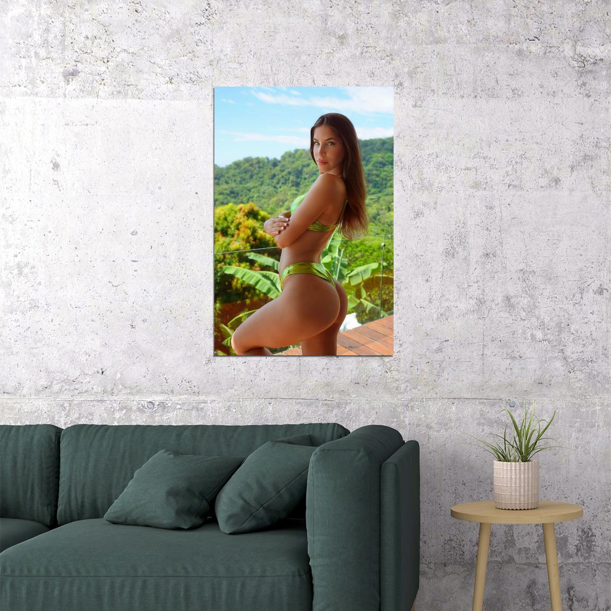 Jen Selter Hot Fitness Model Poster Sexy Bikini Wall Art Inspirational Workout Room Decor Aesthetic Sports Print Gym Motivational Wall Decor Athletic Icon HD Photo Print