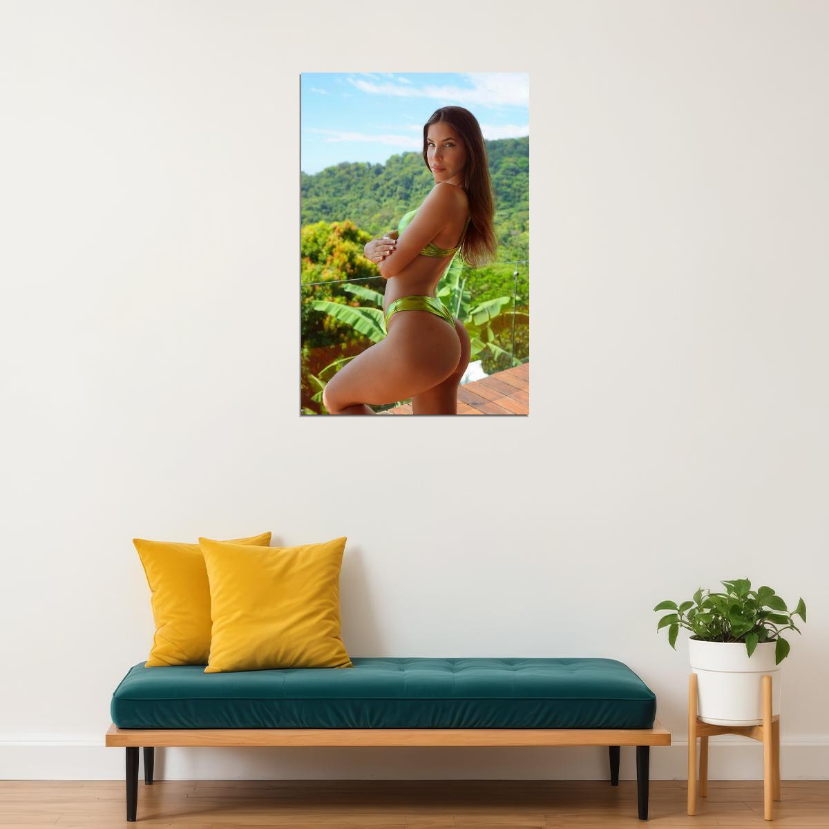 Jen Selter Hot Fitness Model Poster Sexy Bikini Wall Art Inspirational Workout Room Decor Aesthetic Sports Print Gym Motivational Wall Decor Athletic Icon HD Photo Print