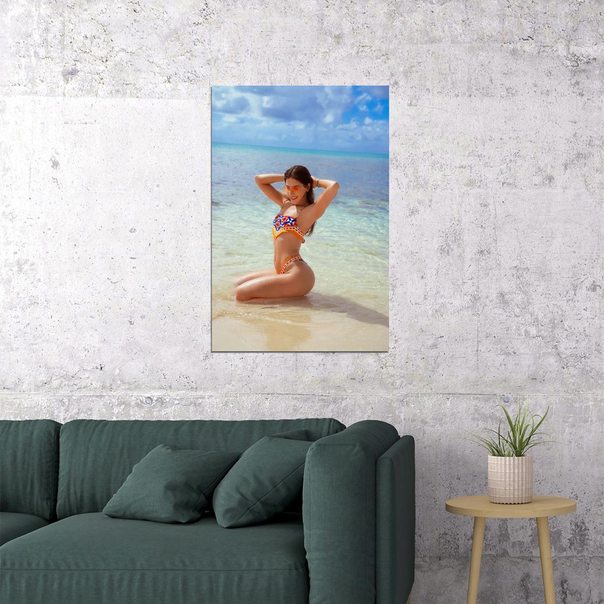 Jen Selter Hot Fitness Model Poster Sexy Bikini Wall Art Inspirational Workout Room Decor Aesthetic Sports Print Gym Motivational Wall Decor Athletic Icon HD Photo Print