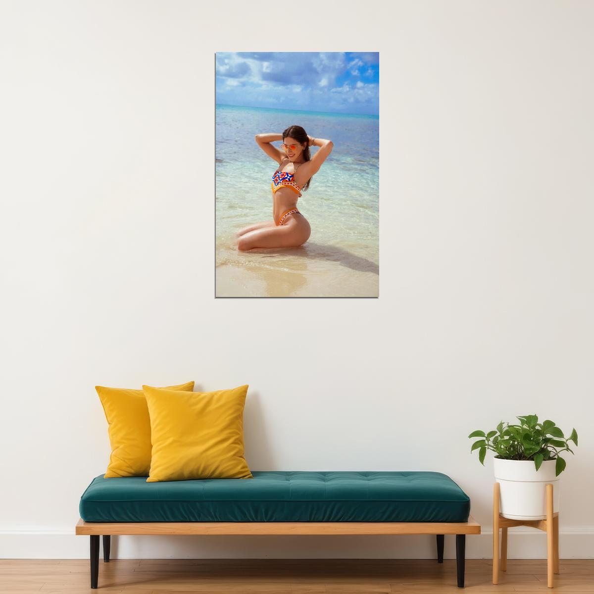 Jen Selter Hot Fitness Model Poster Sexy Bikini Wall Art Inspirational Workout Room Decor Aesthetic Sports Print Gym Motivational Wall Decor Athletic Icon HD Photo Print