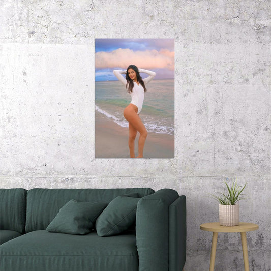 Jen Selter Hot Fitness Model Poster Sexy Bikini Wall Art Inspirational Workout Room Decor Aesthetic Sports Print Gym Motivational Wall Decor Athletic Icon HD Photo Print - xonomax