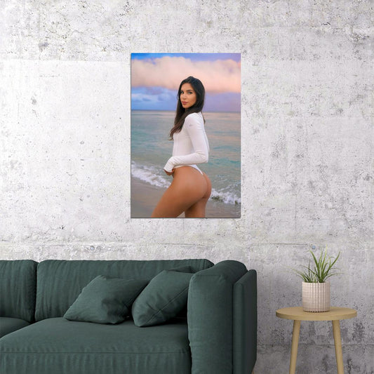 Jen Selter Hot Fitness Model Poster Sexy Bikini Wall Art Inspirational Workout Room Decor Aesthetic Sports Print Gym Motivational Wall Decor Athletic Icon HD Photo Print - xonomax