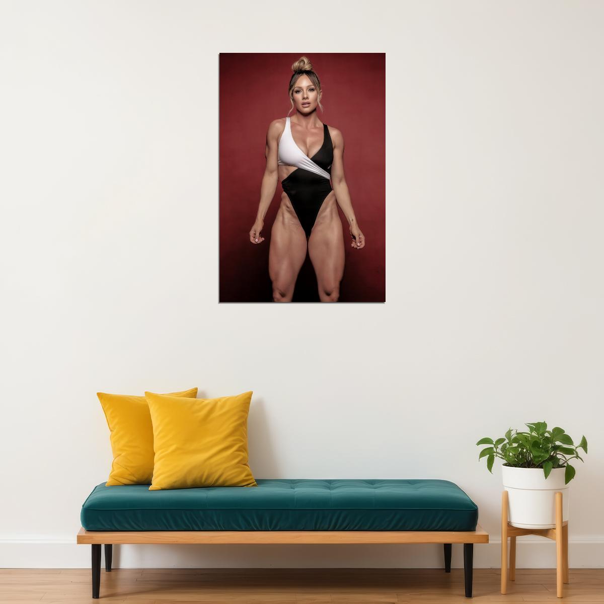 Paige Hathaway Hot Fitness Model Poster Strong Sexy Women Wall Art Inspirational Workout Room Decor Aesthetic Sports Print Gym Motivational Wall Decor Athletic Icon HD Photo Print - xonomax