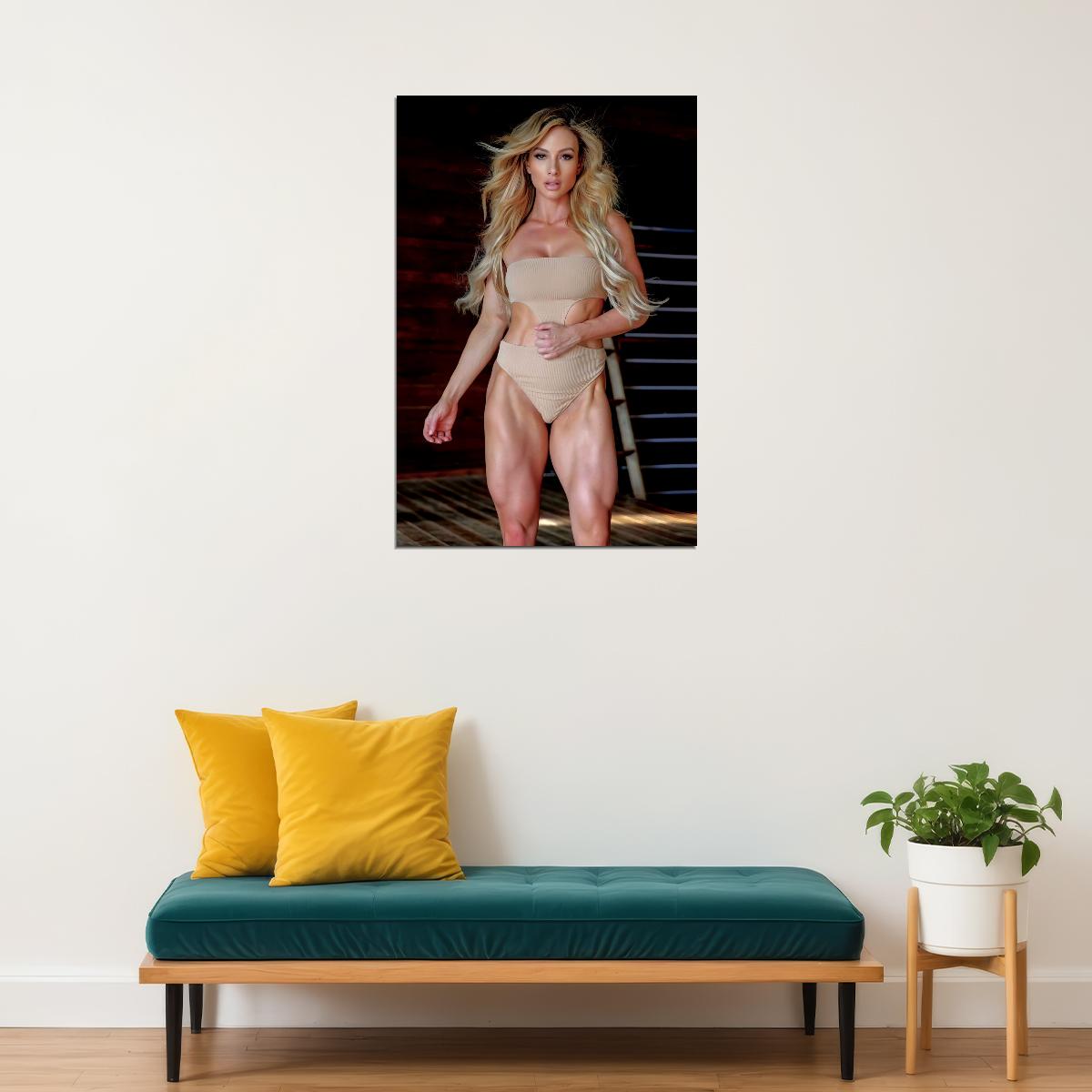 Paige Hathaway Hot Fitness Model Poster Strong Sexy Women Wall Art Inspirational Workout Room Decor Aesthetic Sports Print Gym Motivational Wall Decor Athletic Icon HD Photo Print - xonomax