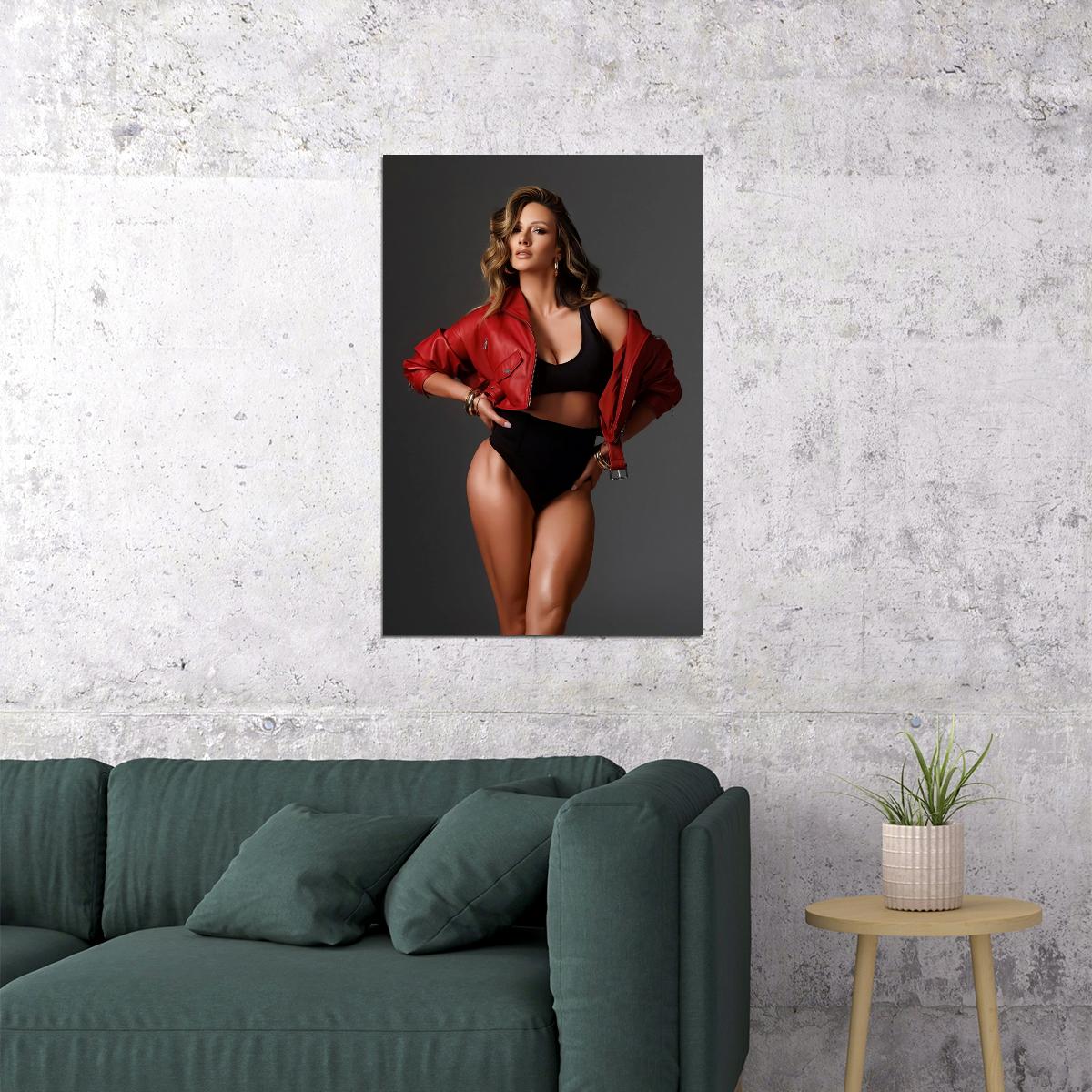 Paige Hathaway Hot Fitness Model Poster Strong Sexy Women Wall Art Inspirational Workout Room Decor Aesthetic Sports Print Gym Motivational Wall Decor Athletic Icon HD Photo Print - xonomax