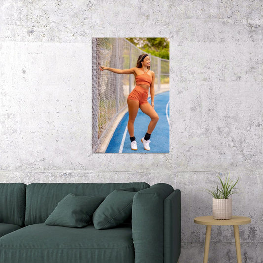 Sommer Ray Hot Fitness Model Poster Sexy Female Wall Art Inspirational Workout Room Decor Aesthetic Sports Print Gym Motivational Wall Decor Athletic Icon HD Photo Print - xonomax