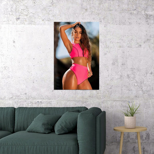 Sommer Ray Hot Fitness Model Poster Sexy Female Wall Art Inspirational Workout Room Decor Aesthetic Sports Print Gym Motivational Wall Decor Athletic Icon HD Photo Print - xonomax