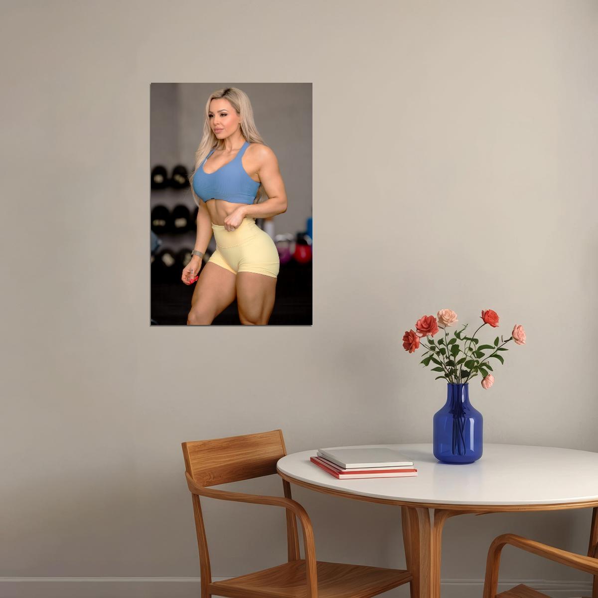 Stephanie Sanzo Hot Fitness Model Poster Strong Sexy Women Wall Art Inspirational Workout Room Decor Aesthetic Sports Print Gym Motivational Wall Decor Athletic Icon HD Photo Print - xonomax
