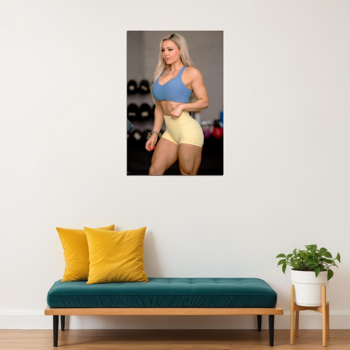 Stephanie Sanzo Hot Fitness Model Poster Strong Sexy Women Wall Art Inspirational Workout Room Decor Aesthetic Sports Print Gym Motivational Wall Decor Athletic Icon HD Photo Print - xonomax